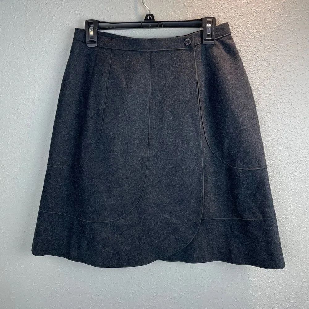 NWT Harve Bernard Gray Wool Blend Skirt Size 8
